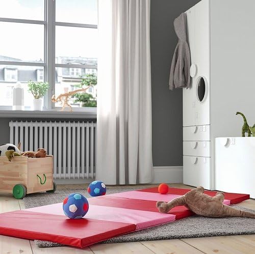 Amazon.co.jp: IKEA イケア 折りたたみ式ジムマット ピンク レッド